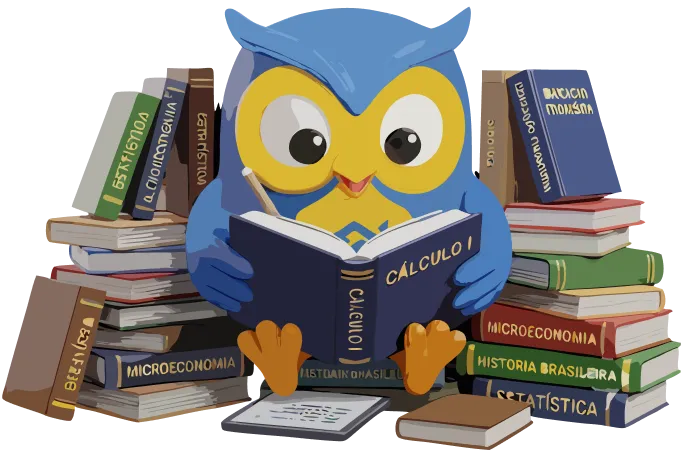 Corujinha Bebéu estudando